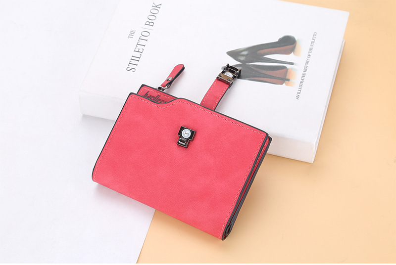 BAELLERRY new women's short wallet version with multiple card slots zipper coin purse buckle card bag men purse_voghion.com