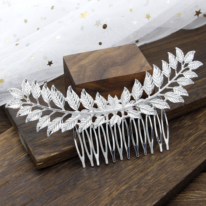 Europäische und amerikanische grenzüberschreitende Haarkamm-Einsatzkamm aus Legierung im Blattstil, Direktverkauf der Fabrik für Braut, Hochzeit, Brautjungfer, Kopfschmuck_voghion.com
