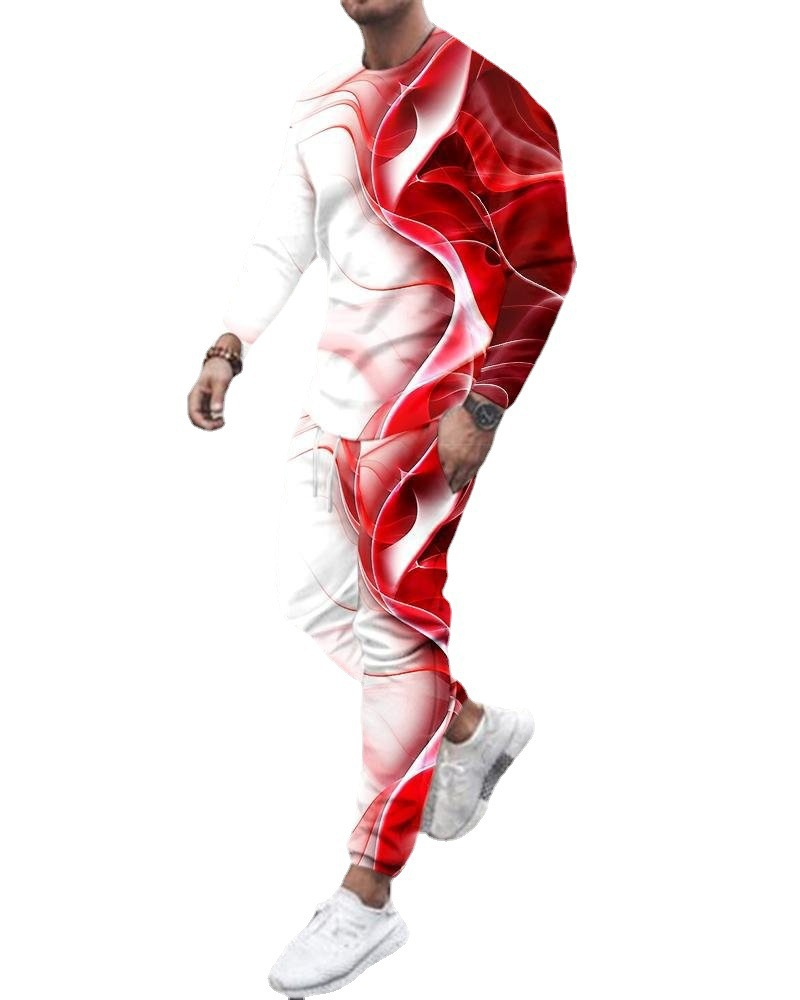 Ensemble de vêtements tendance pour hommes, pull ample à manches longues et col rond, pantalon de sport et de loisirs, nouvelle collection printemps et automne 2023_voghion.com