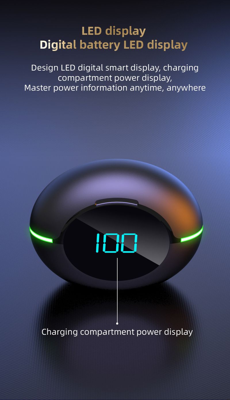 Y80 New Bluetooth Earphones Tws Wireless Sports Running Waterproof Noise Reduction Gaming Esports Mobile Digital Display_voghion.com