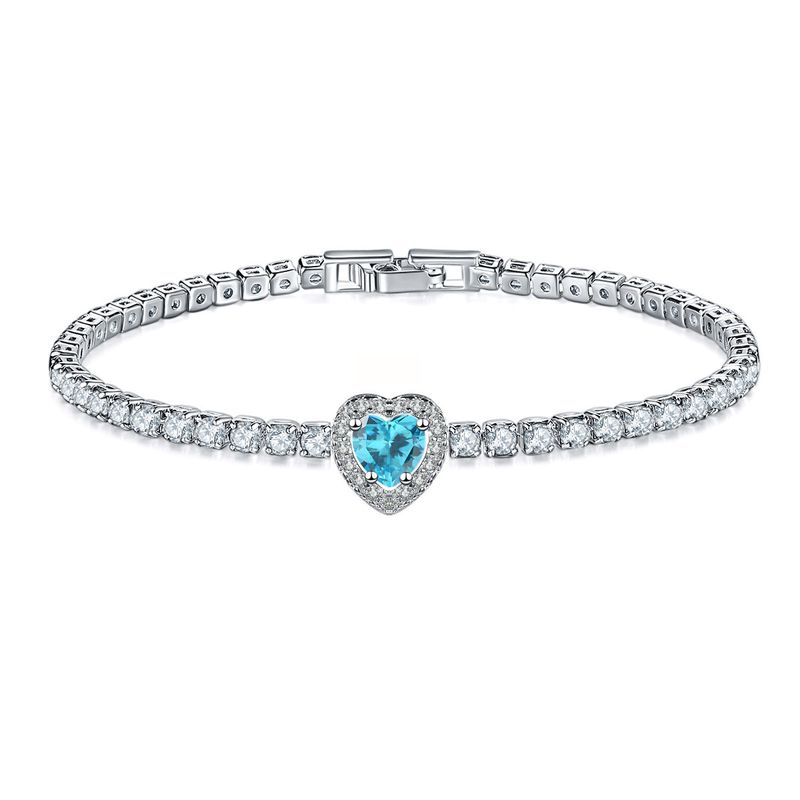 Bracelet cœur en zircon – Bracelet micro-incrusté de diamants (plaqué or 18 carats, réglable)_voghion.com
