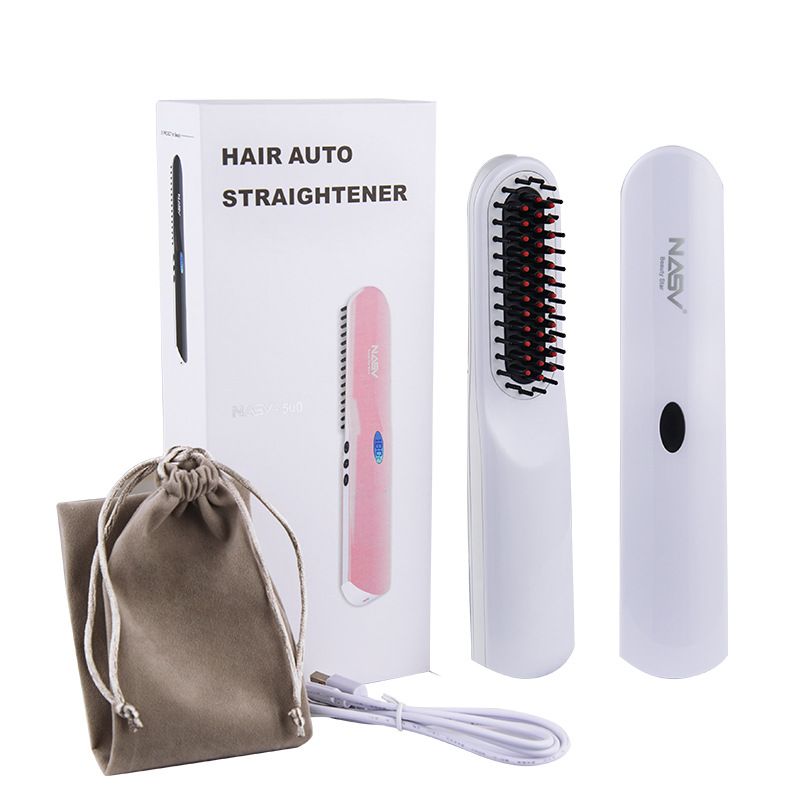 Kabelloser Glättungskamm mit USB-Ladefunktion und Keramik- und Turmalin-Technologie – Tragbares Mini-Haarstyling-Tool für glattes und krauses Haar_voghion.com