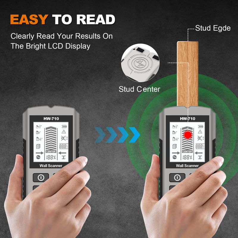 Professional Wall Scanner – Multi-Function Metal Detector For Studs, Wires & Pipes With LCD Display & Depth Calibration (3 Color Options)_voghion.com