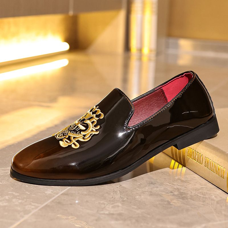 Leder-Loafer mit Stickerei, One-Foot-Business-Leder-Herrenschuhe, trendige High-End-, atmungsaktive und geruchsneutrale Füße_voghion.com