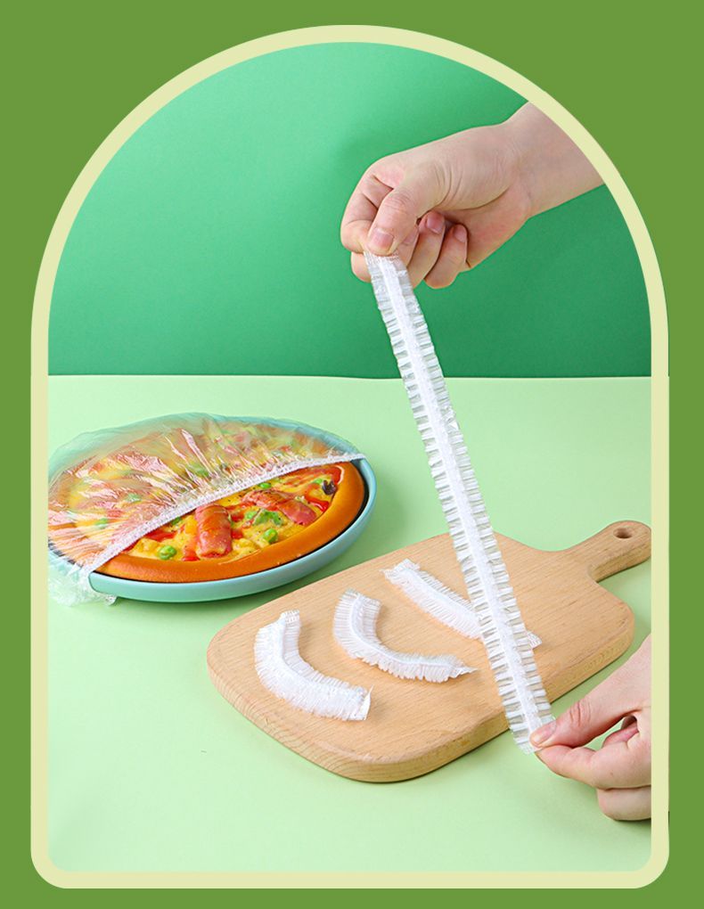 Copertura monouso, pellicola trasparente per alimenti, imballaggio domestico multifunzionale, elastico, dimensione della bocca, piatto universale_voghion.com