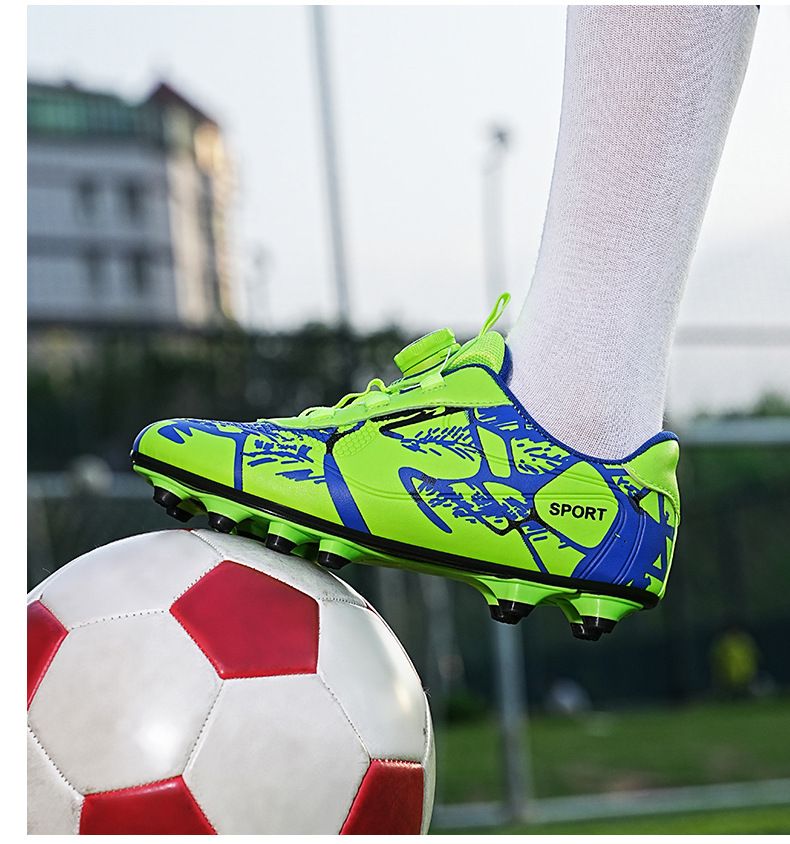 Kinderschuhe Fußballschuhe Jungen Gebrochene Nägel Sport Spikes Atmungsaktive Grundschüler Drehknöpfe Professionelle Trainingsschuhe_voghion.com