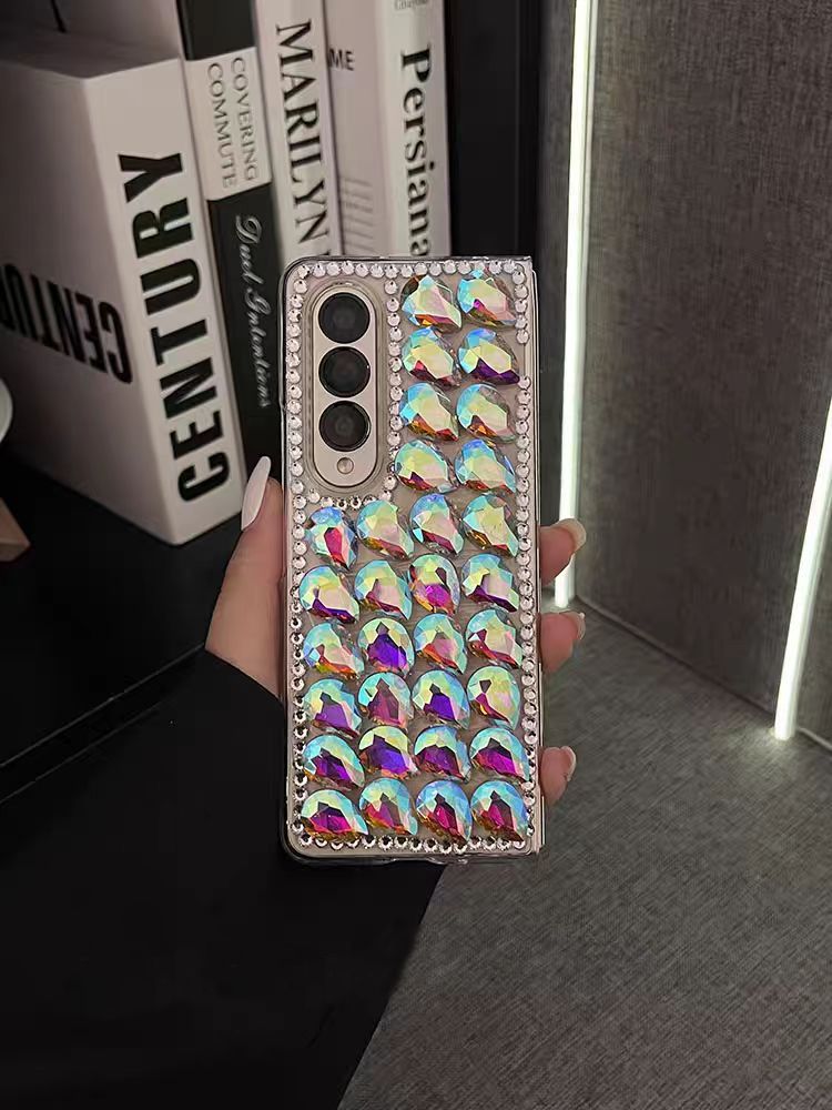 For Samsung Galaxy Z Fold 3 4 5 6 Luxury Cute Fashion Bling Rhinestone Diamond Phone Case Cover_voghion.com
