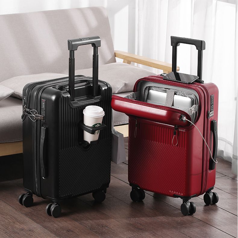 Durable ABS+PC Luggage With USB Port & Front Opening, Spinner Wheels, 20/22/24/26 Inch Carry-On Suitcase For Travel & Business_voghion.com