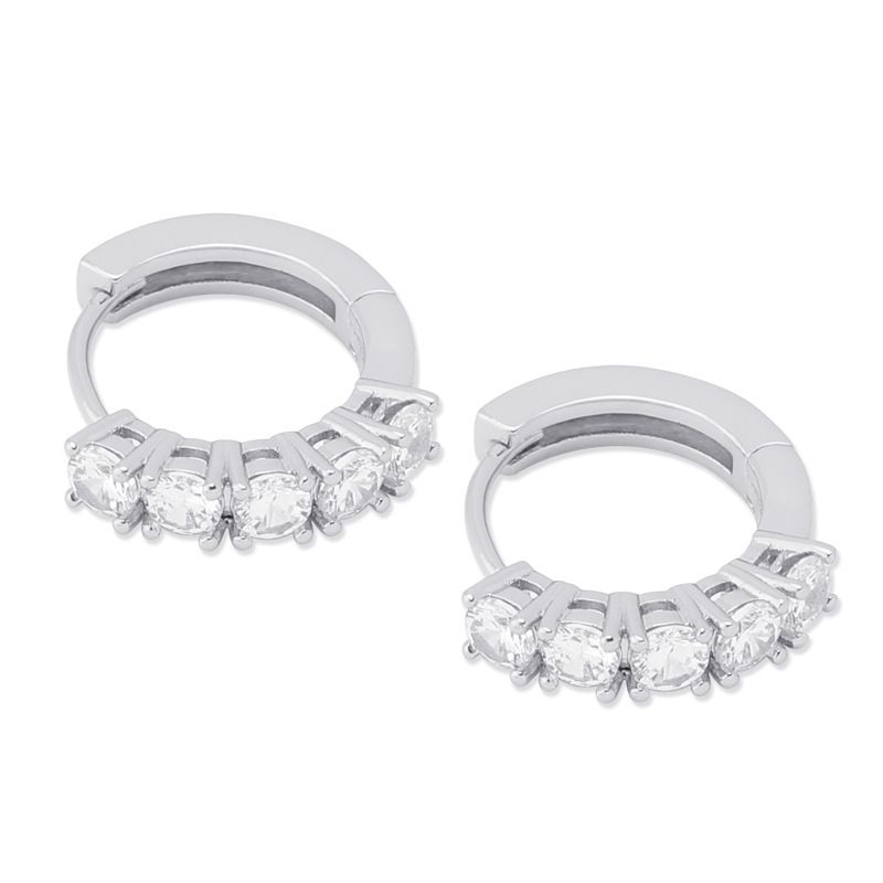 Orecchini a cerchio con cerniera Hip Hop e pietre di zircone per uomo e donna - Design geometrico alla moda in oro, argento, nero, regali di lusso_voghion.com