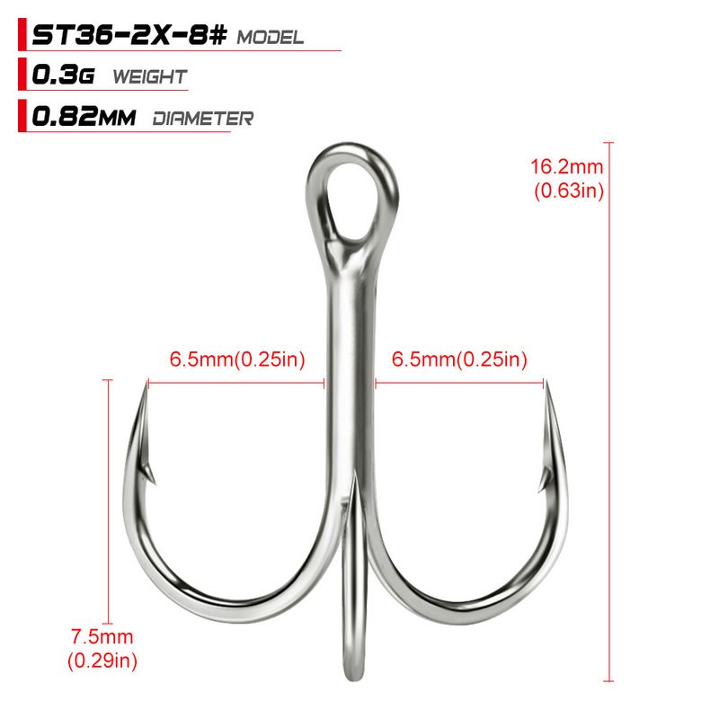 Lure Treble Bright Tin Fish With Barbs Triple Anchor Double Reinforced High Carbon Steel Bait Hook Fishing Gear_voghion.com