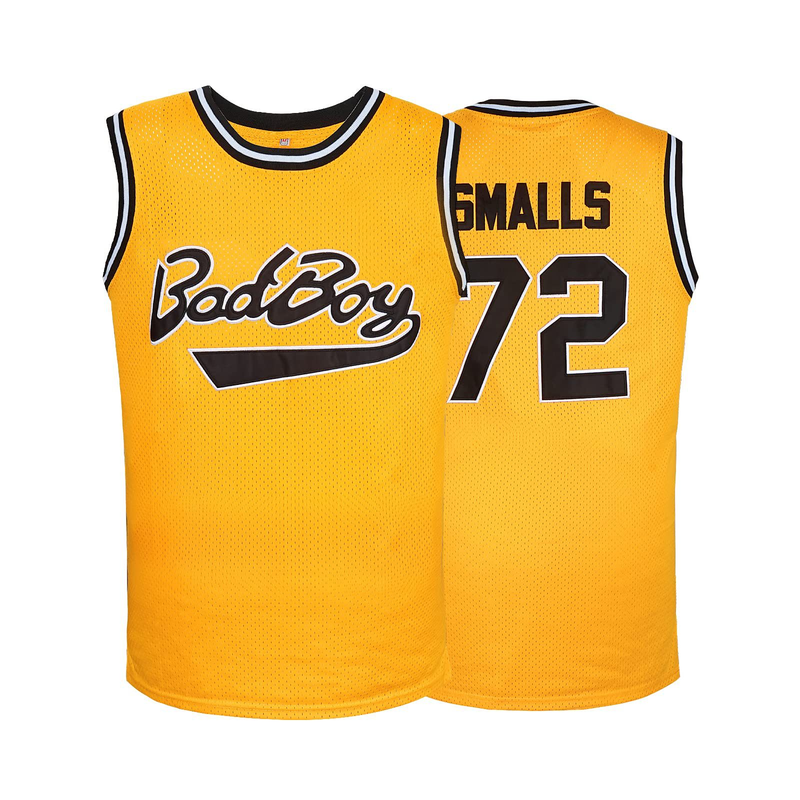 Maillot de basket-ball brodé jaune Bad Boy #72, vêtements de sport respirants en maille_voghion.com