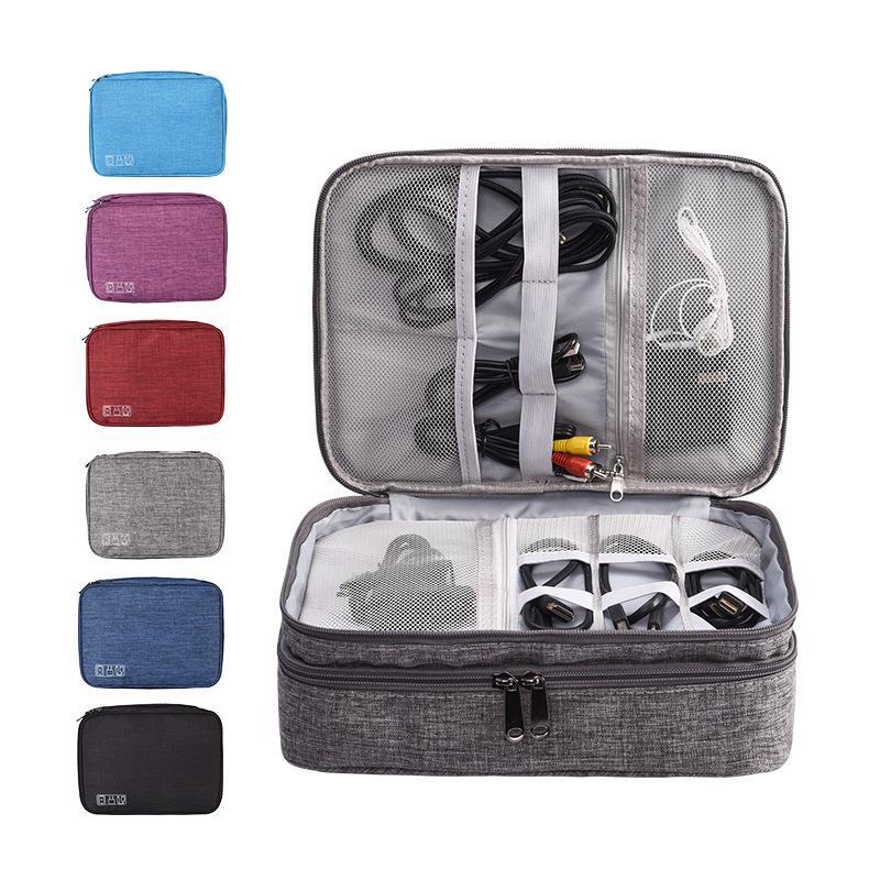 New Three Layer Digital Multi Functional Data Cable Mobile Power Earphone Storage Bag_voghion.com