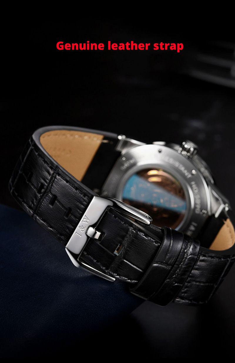 I&W Small Second Automatic Watch Japan MIYOTA Watches For Man 24 Hours Luminous 5bar Waterproof Sapphire Mechanical Wristwatches_voghion.com