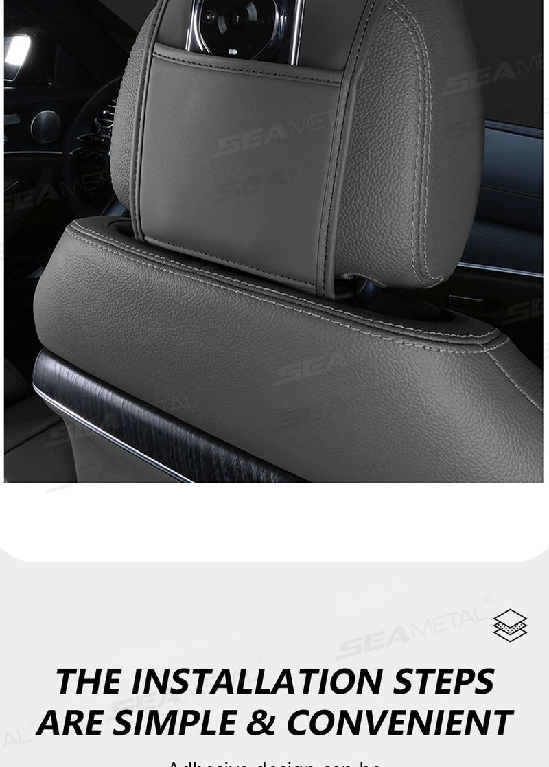 SEAMETAL Copricuscino per poggiatesta in similpelle di alta qualità, antipolvere, per poggiatesta, protezione per il collo, per accessori auto_voghion.com