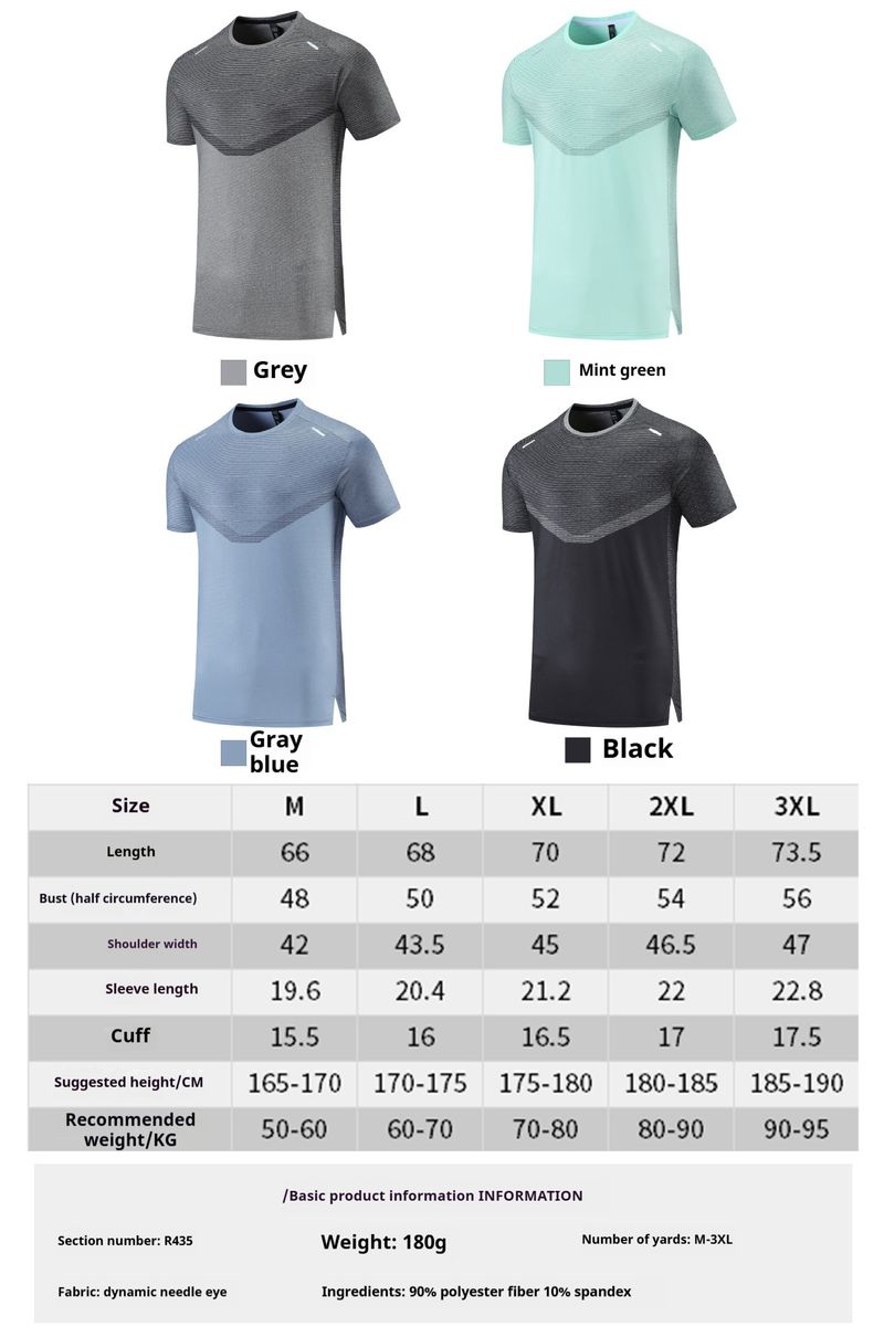 T-shirt à manches courtes pour homme, col rond, absorbant la transpiration, pour le sport, la randonnée, le fitness, le basket-ball, été_voghion.com