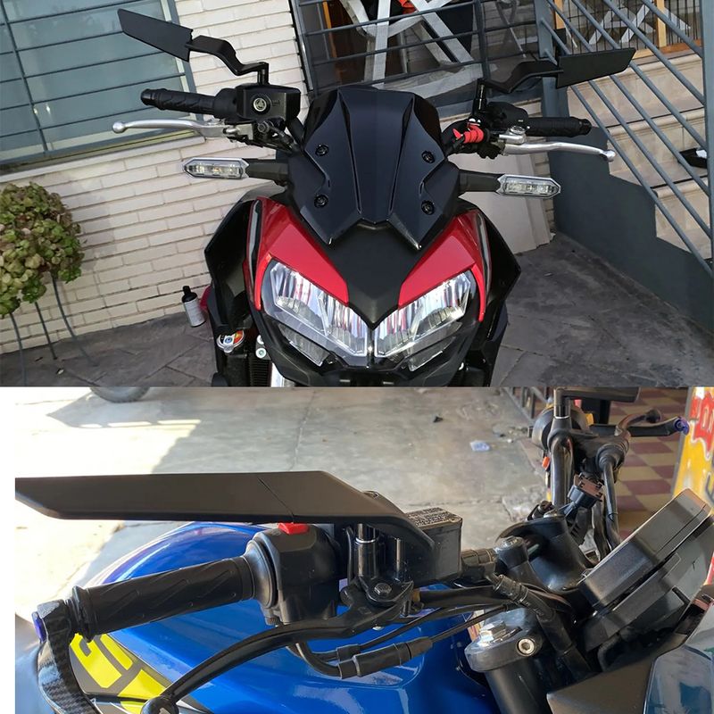 For Kawasaki Z900 Z1000 Z800 Z750 Z650 Z300 Z250 Z125 Universal Motorcycle Mirror Wind Wing side Rearview Reversing mirror_voghion.com