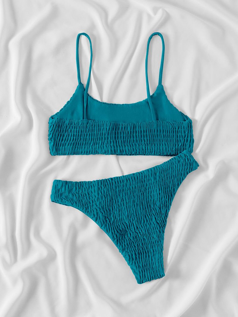 Costume da bagno caldo da donna, bikini sexy a triangolo plissettato _voghion.com