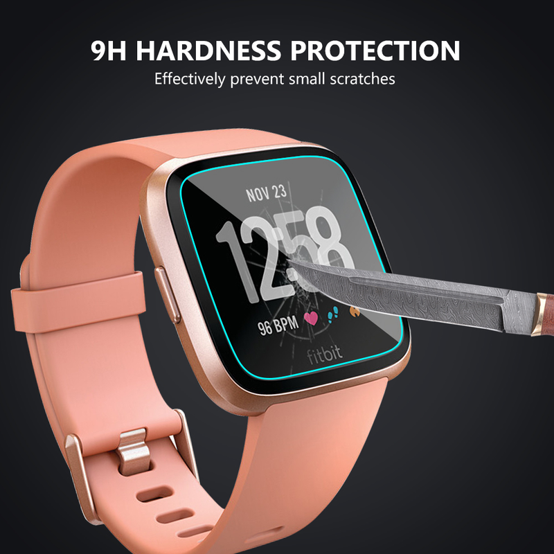 Anti-fingerprint 0.26mm Square Hd Tempered Glass Screen Protector Protective Film For Fitbit Versa Smart Watch Explosion-proof_voghion.com