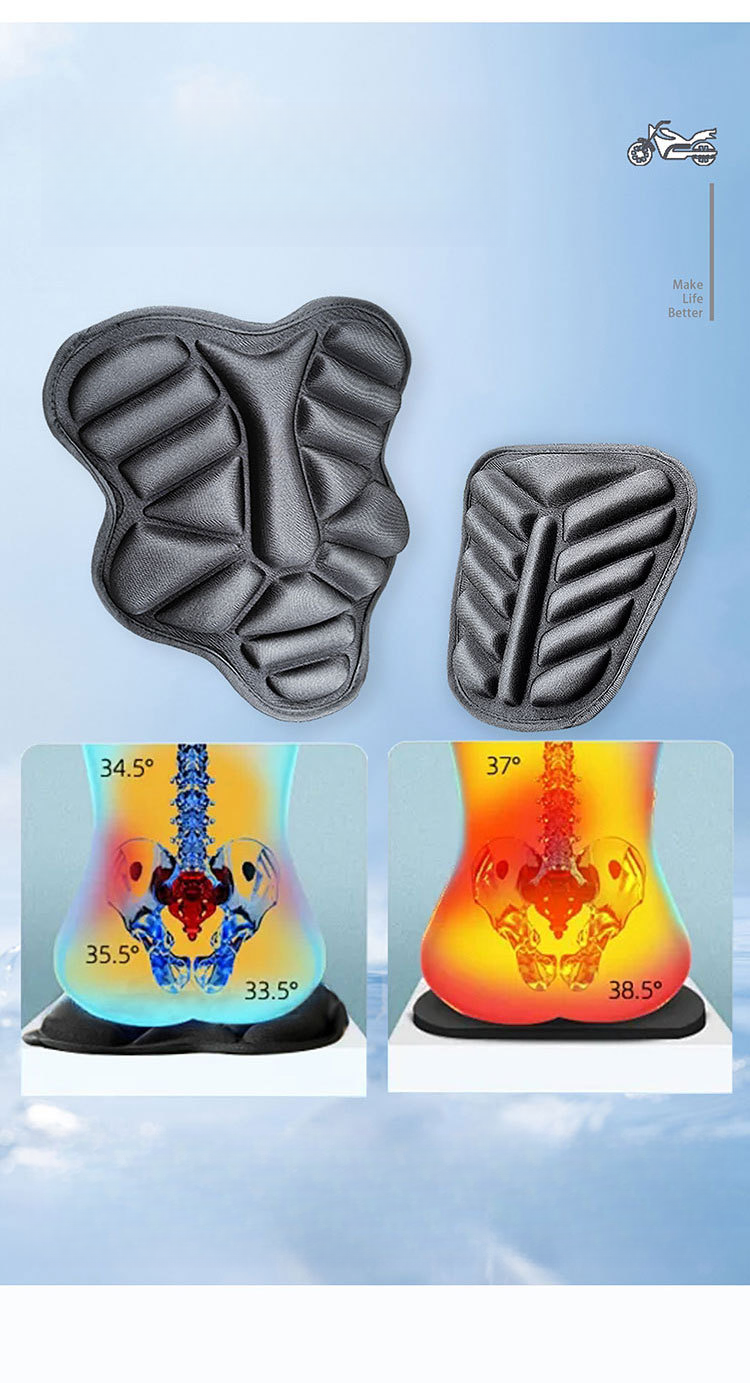 Almofada para veículo elétrico de assento duplo 3D com absorção de choque e respirável, almofada universal para assento de motocicleta para todas as estações_voghion.com