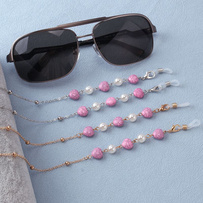 Ciondolo con perle da donna, elegante catena a forma di cuore, occhiali, mascherina, accessori multiuso_voghion.com