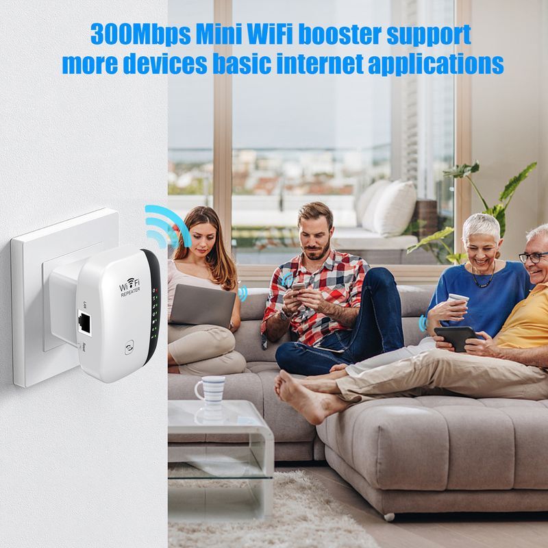 High-Power WiFi Extender - 300Mbit/s Wireless Range Expander With Fast Speed & Reliable Signal | Ideal For Large Homes_voghion.com