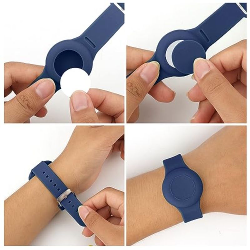 2pcs Wristbands For Airtag Waterproof Silicone Bracelet For Adjustable Soft Watch Band For Airtag For Toddler Child GPS Trackin_voghion.com