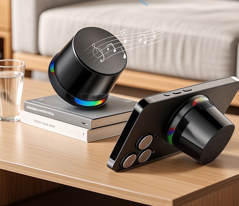 Mini enceinte Bluetooth portable magnétique d'extérieur étanche avec caisson de basses sans fil_voghion.com