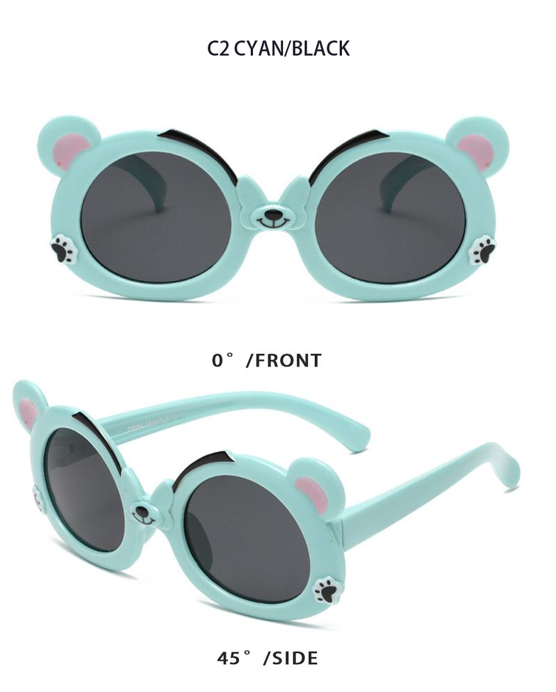 Weiche Silikon-Sonnenbrille mit Cartoon-Bär – UV-Schutz und polarisiert (Unisex für Kinder und Erwachsene, High-End-Komfort)_voghion.com