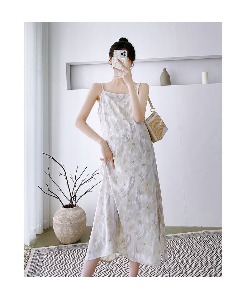 Completo da donna incinta, abito in chiffon con gonna e bretelle, camicia in tencel, abbigliamento con protezione solare, set due pezzi primaverile_voghion.com