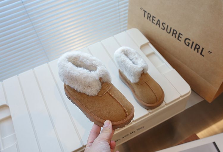 Children's snow 2024 winter new item with plush thickened big cotton shoes boys, and short boots for girls_voghion.com