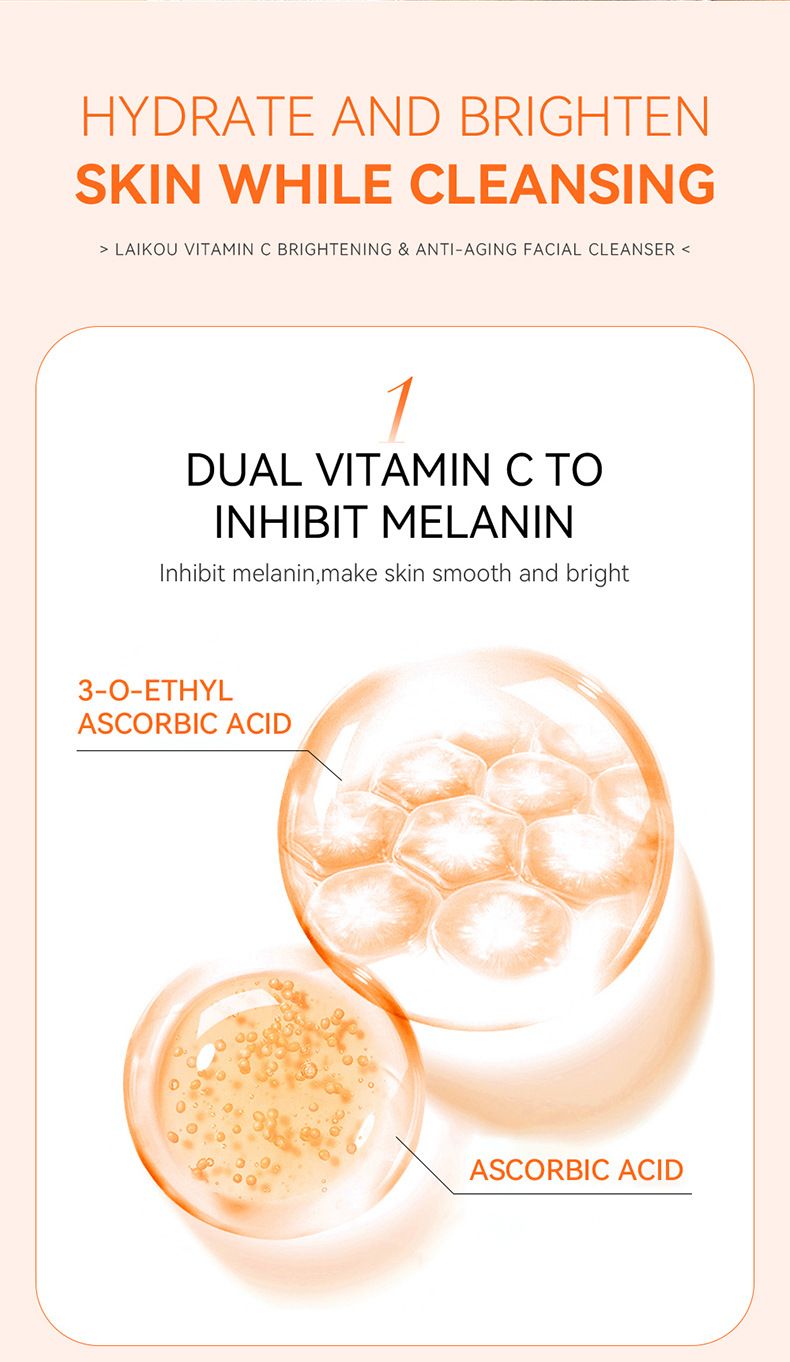 Detergente viso alla vitamina C Leco (scatola colorata) 40 g, detergente per pori, idratante, cura della pelle localizzata_voghion.com