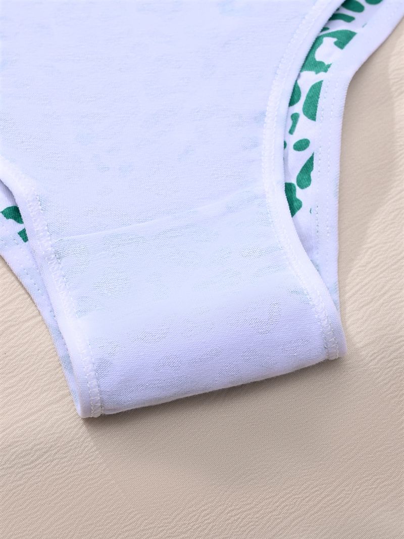 Sous-vêtements menstruels pour filles, bonnet fixe en coton avec coussinet de poitrine sans anneau en acier, imprimé léopard, soutien-gorge de sport pour filles, joli dos_voghion.com