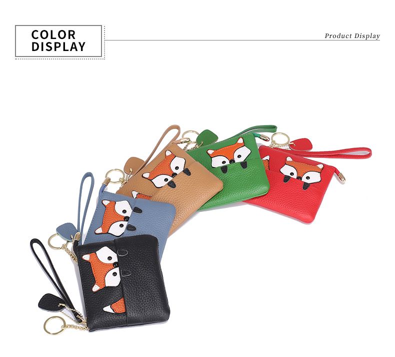 Japanese ultra-thin card creative bag, keychain, cute mini zipper, leather coin purse, women's small wallet_voghion.com