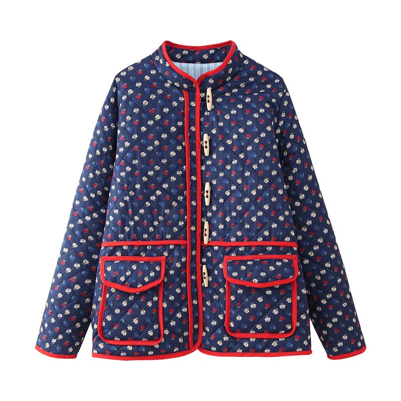 Giacca in cotone con cuciture floreali da donna autunno/inverno 2024 nuova moda w028 6355_voghion.com