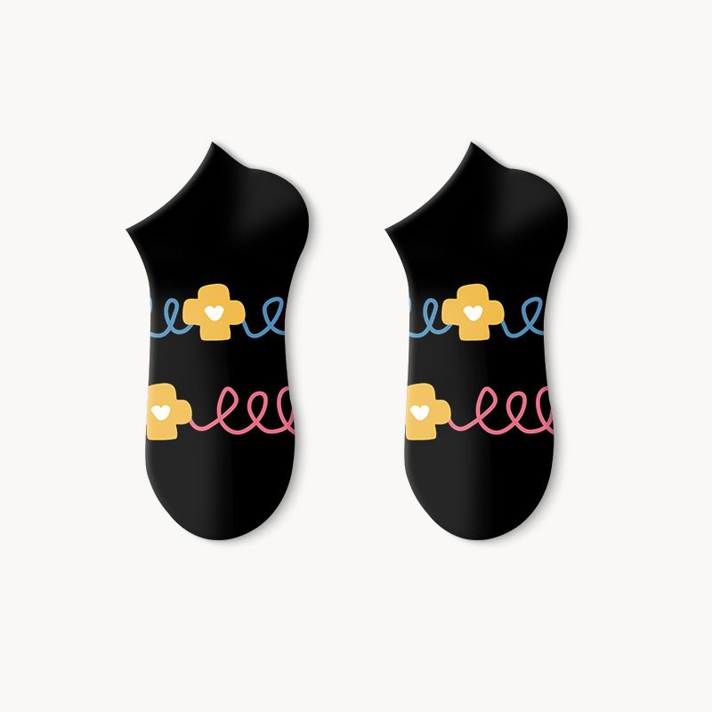 Calzini, calzini estivi da barca da donna, sottili, assorbenti del sudore e antiscivolo, e calzini invisibili a punta bassa in cotone._voghion.com