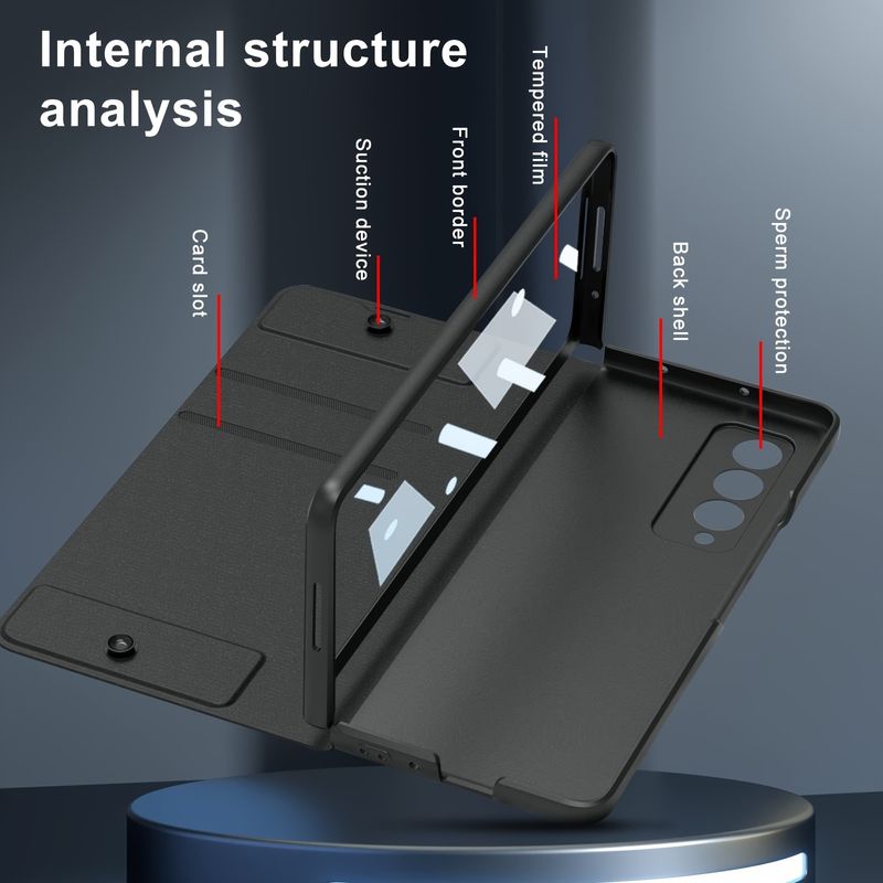 For Z Fold 3 Geometric Frosted Solid Color Case Film Flip Phone Case With S Pen Slot_voghion.com