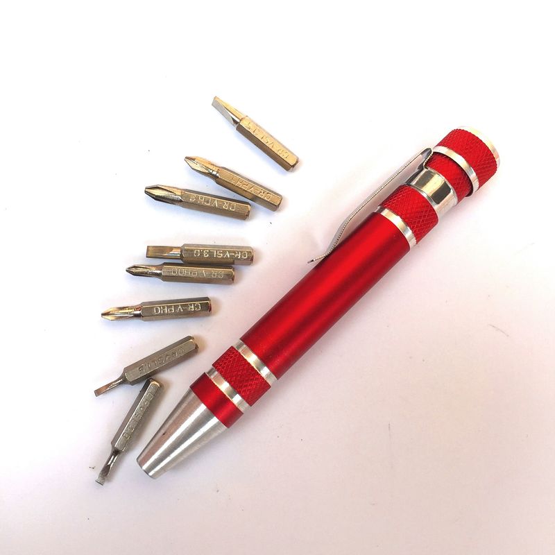 Jeu de tournevis magnétiques 8 en 1 - Stylo à outils de précision en alliage d'aluminium avec embouts en acier au carbone pour l'électronique et la réparation à domicile._voghion.com