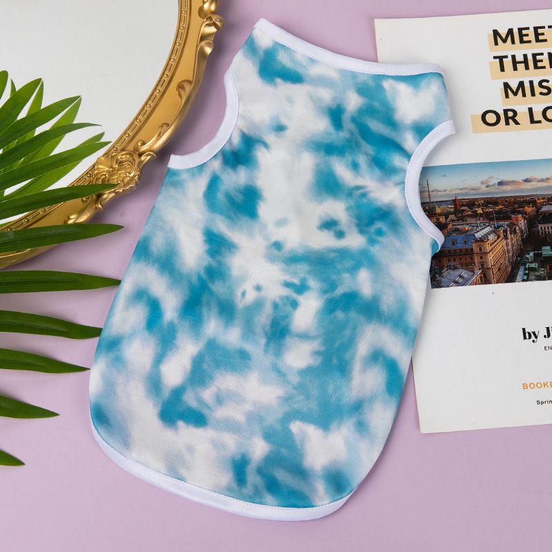 New Pet Clothes Tie-Dye Summer Vest Jumpsuit Quick-Dry Breathable Large Medium Small Dog Clothing_voghion.com