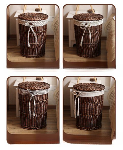 Rattan Weide gewebt Schmutzkorb Chun Jia Home Kleidung Aufbewahrungskorb Spielzeug Organizer Box_voghion.com