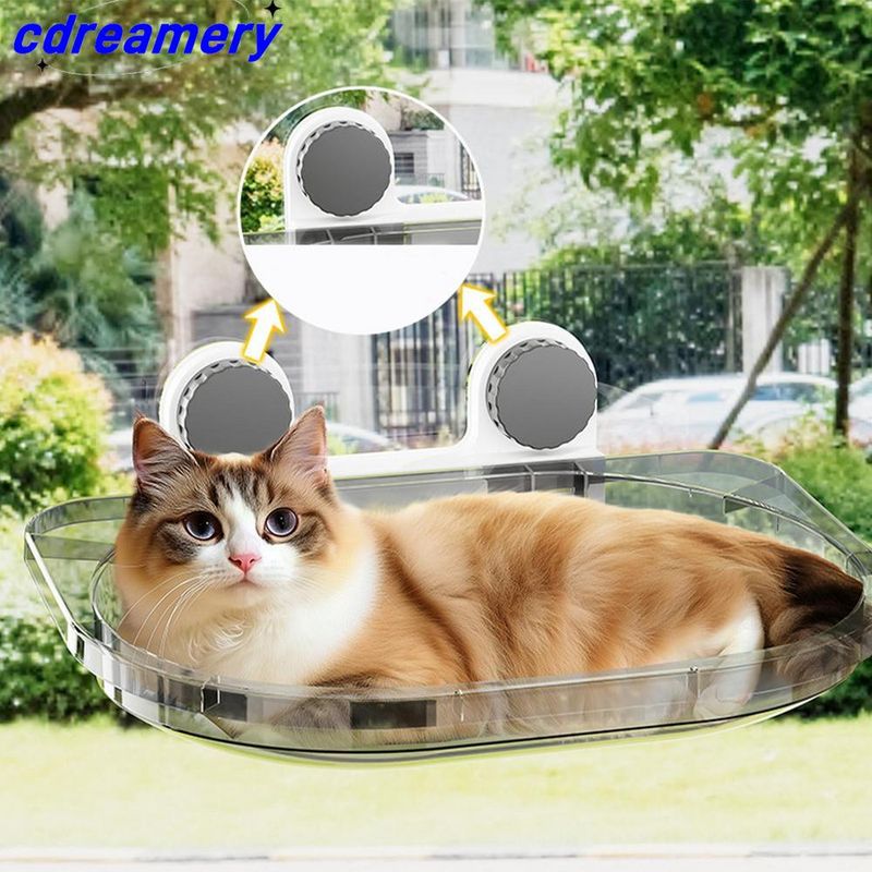 Die superstarke, belastbare Katzenfensterhängematte bietet Katzen während ihres Mittagsschlafs einen bequemen Ruheplatz. Sie ist sicher und einfach zu installieren._voghion.com