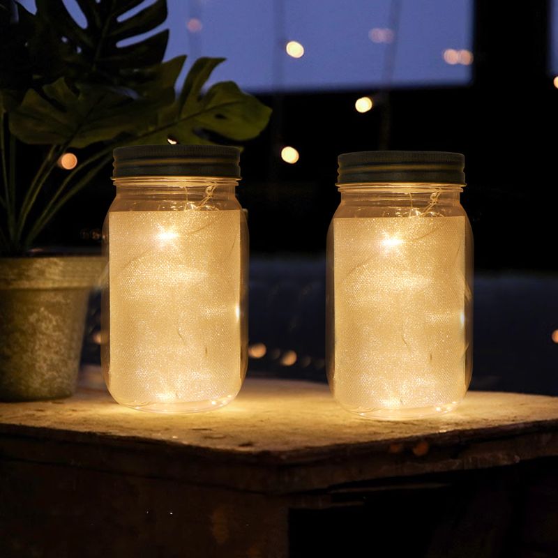 Scatola per batterie AAA transfrontaliera Coperchio per barattolo di vetro Stringa di luci in filo di rame Decorazione natalizia Stringa di luci con tappo di bottiglia stampabile_voghion.com