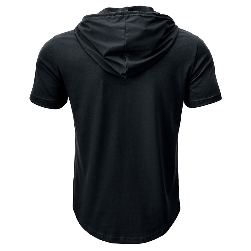 T-shirt à manches courtes pour hommes, sport et fitness, haut à capuche, chemise American Henry_voghion.com