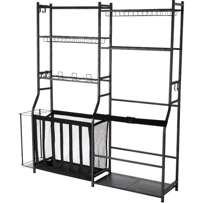 Supporto 2 Supporto in acciaio e organizer Attrezzatura per lo stoccaggio Sport Altro Carrello Sacca per palline da golf Garage Deposito per golf Rack per esterni_voghion.com