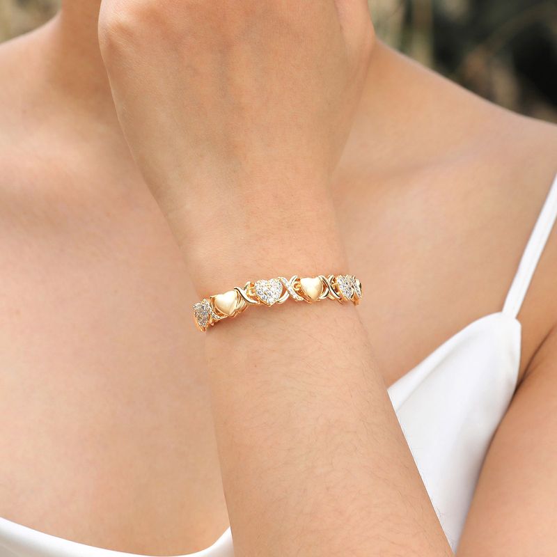 Braccialetti Bracciale da donna in zircone a forma di cuore a forma di fiore a forma di foglia rotonda a forma di serpente Acqua di sorgente PBR 101_voghion.com