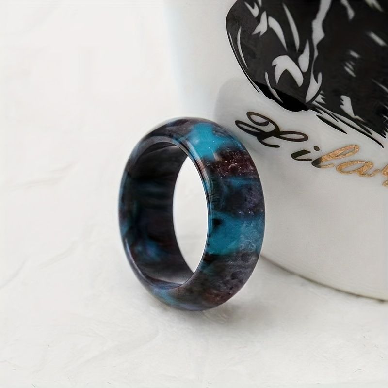 New Acrylic Resin Colorful Starry Sky Women's Ring Set For Index Finger_voghion.com