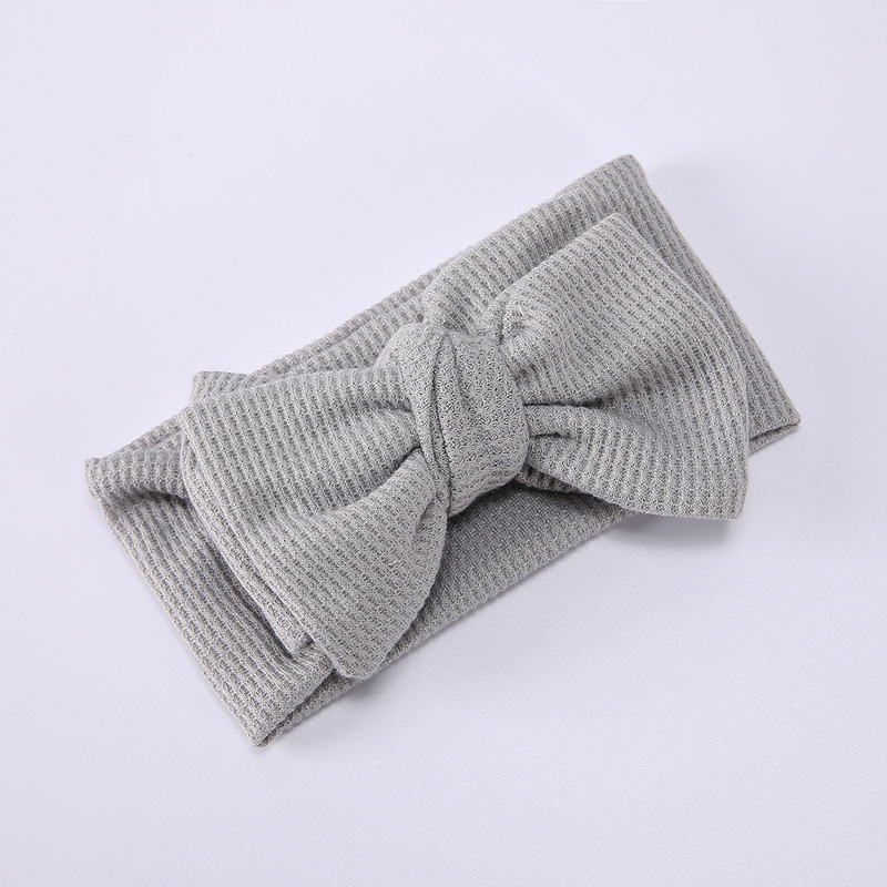 Fascia per capelli oversize con fiocco per neonati e bambini, lavorata a maglia a nido d'ape, annodata, con protezione a fontanella, ornamento per capelli, fiore per la testa_voghion.com
