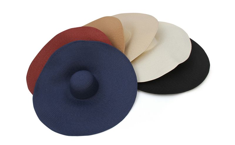 Nuovi arrivi GEMVIE Cappello da spiaggia in paglia oversize da donna con tesa larga, estivo, pieghevole, grande, in carta, 2024, nuova moda_voghion.com