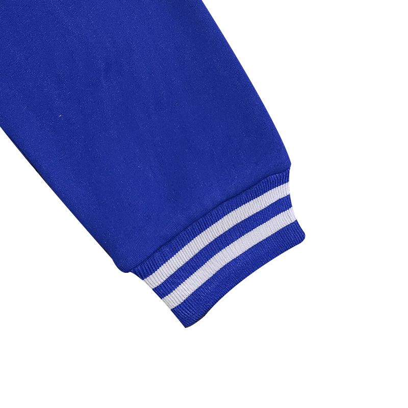 Autumn Winter American Style Stand Collar Baseball Jacket With Fleece Lined Pants Loose Fit Men's Sports Suit_voghion.com