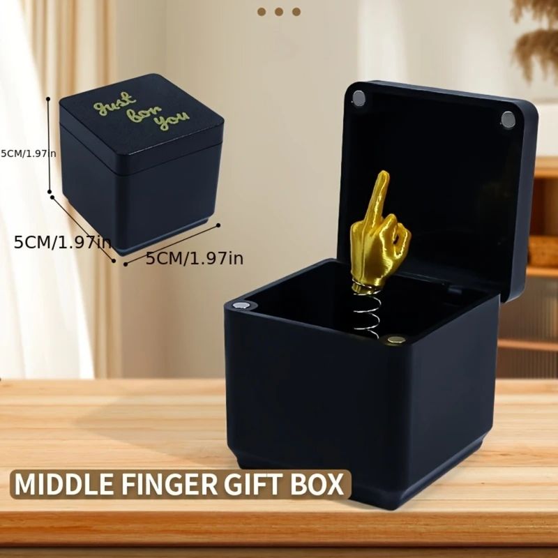 Christmas Interesting Prank Gift Middle Finger In Box Christmas Box Funny Creative Gifts Office Desk Decoration Home Decoration_voghion.com