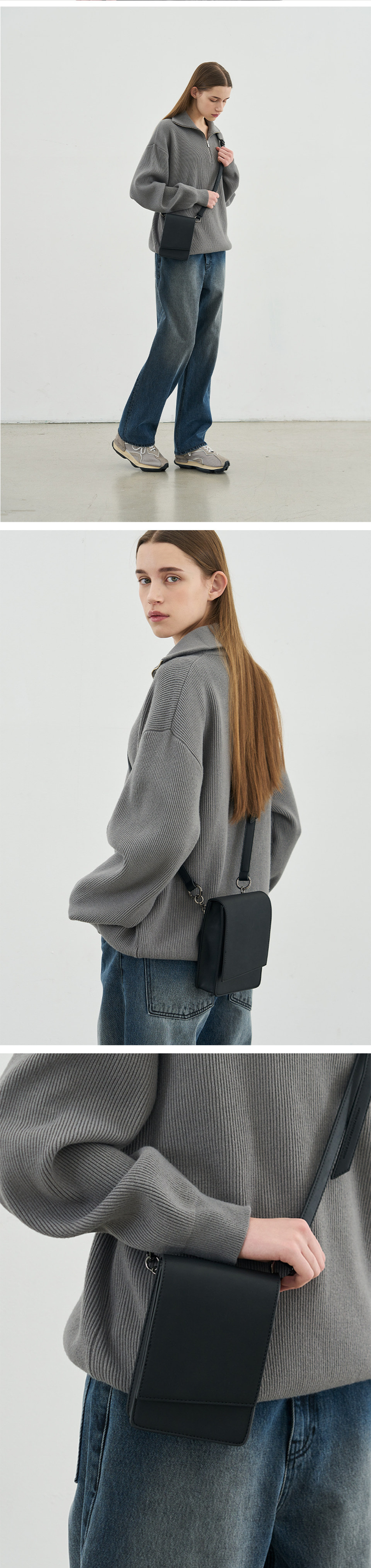 Borsa a tracolla Borsa per cellulare maschile Borsa semplice e senza genere Borsa multiuso a tracolla Piccola borsa quadrata_voghion.com